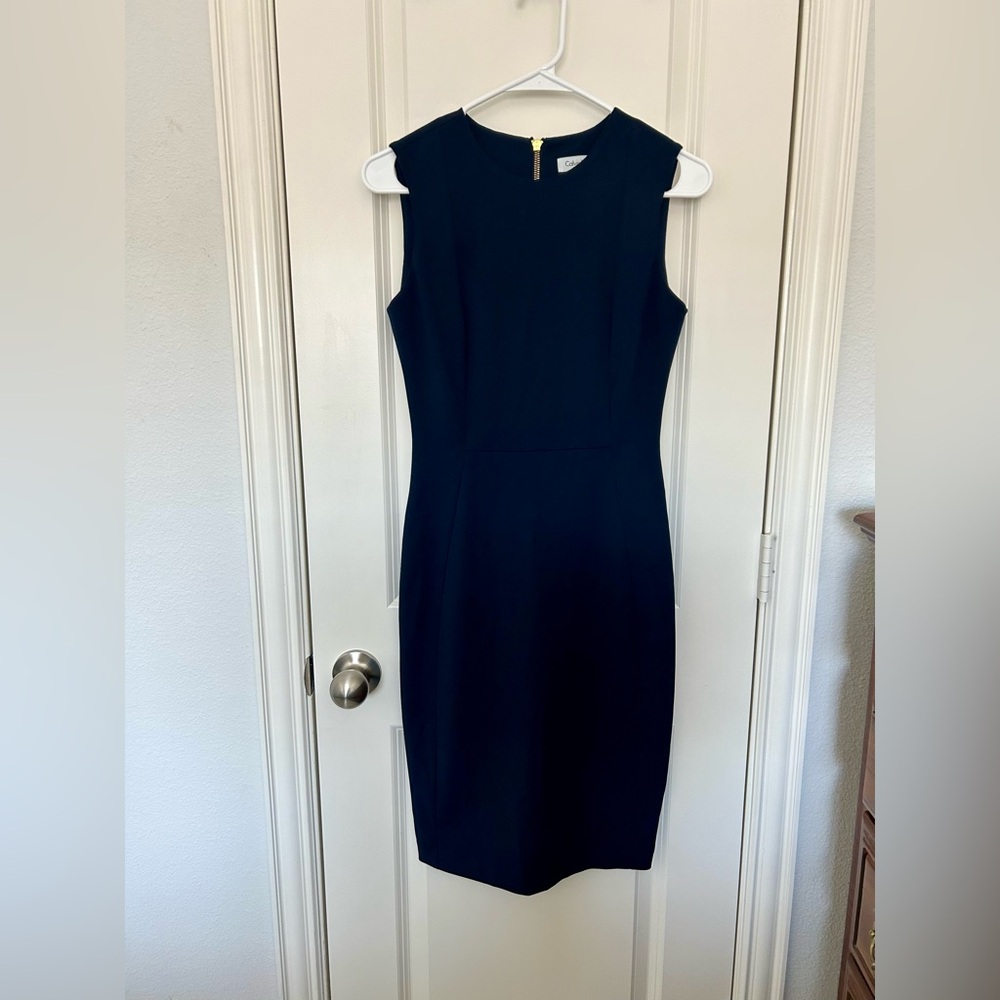 Calvin Klein Classic Navy Blue Sleeveless Dress